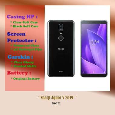 Sharp Aquos V 2019 - 5.9 inch - Case - Screen Protector - Battery - Dll Battery