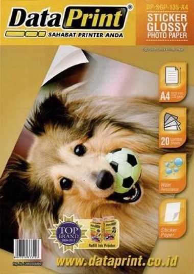 KERTAS STIKER/STICKER GLOSSY PHOTO PAPER 135GSM MERK DATA PRINT(A4)