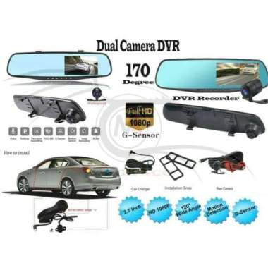Kamera DVR Mobil/kaca Spion Dual kamera HD 1080P