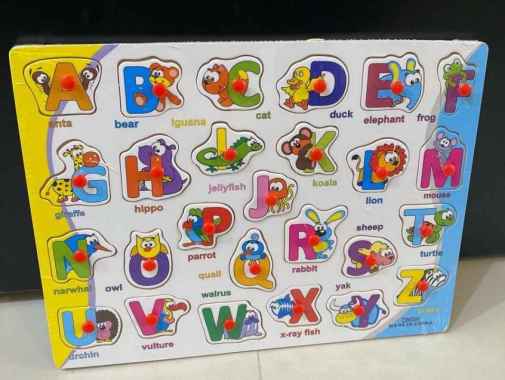 Puzzle Kayu Knob Huruf