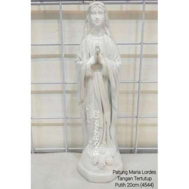 Patung Maria Lordes Tangan Tertutup Putih 20cm (4544) - Patung Maria