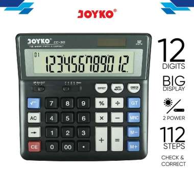 Joyko CC-30 Check Correct Kalkulator [12 Digits] BLACK