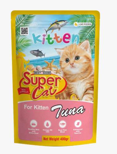 Supercat Pouch Kitten 400gr Super cat Pouch Kitten 400 gr Supercat Pouch Kitten Tuna 400 gr