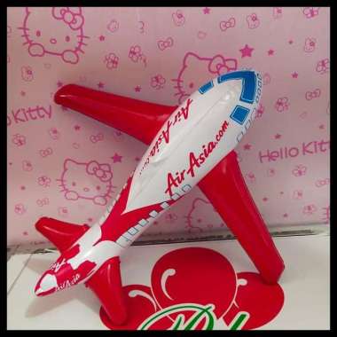 12 BIJI Balon Tiup PESAWAT AIR ASIA termurah ? Promo Mainan Anak Balon Tiup PESAWAT Air Asia - BALON