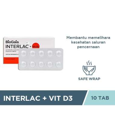 Interlac + Vitamin D3 Tablet Jeruk 30tab