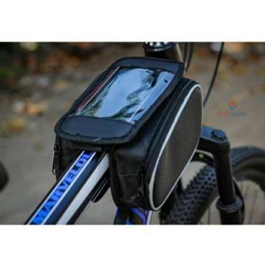 Tas Sepeda Touchscreen Waterproof Tas Stang Sepeda Lipat MTB Universal Hitam
