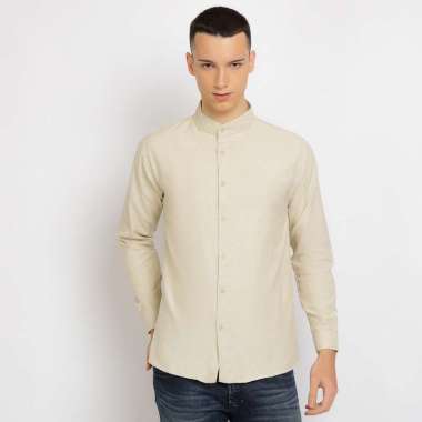 PAULMAY Kemeja Koko Formal Pria Lengan Panjang - Khaki Olive L