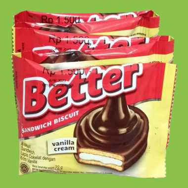 1 pack - Roma Better Sandwich Vanila Biscuit 20 gram (10 pcs)