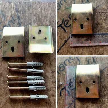 Bracket Braket Hanger Gantungan Wastafel Lengkap Dengan Sekrup