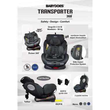 BabyDoes CH-WW 8738 SN Transporter 360° Car Seat Black