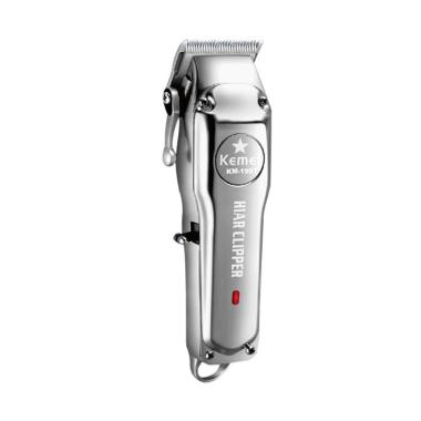 Kemei KM-1997 All-metal Professional Rechargeable Cordless Hair Clipper SILVER