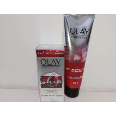 Paket OLAY Regenerist Microsculpting Whip Cream 10gr + Revitalising Cream Cleanser 100gr- OLAY ANTI 