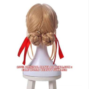 SEPASANG PITA RAMBUT WIG VIOLET EVERGARDEN MERAH PITA RAMBUT MERAH UNTUK COSPLAY ANIME VIOLET EVERGA