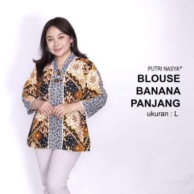 Blouse Big Size Batik Wanita Atasan Batik Lengkap S-M-L-XL-2L-3L-4L-5L-6L-7L Model Blus Jumbo Seraga