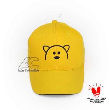 TOPI BASEBALL ANAK Bordir PANDA / TOPI ANAK BORDIR PANDA Kuning