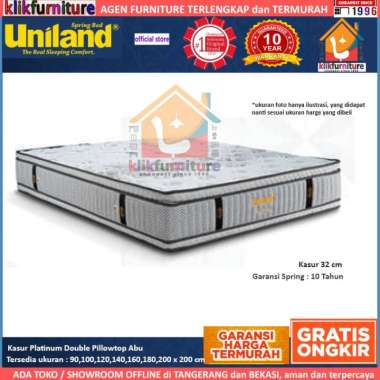 Kasur / Matras Platinum Double Pillowtop Uniland Springbed - Abu 140 x 200