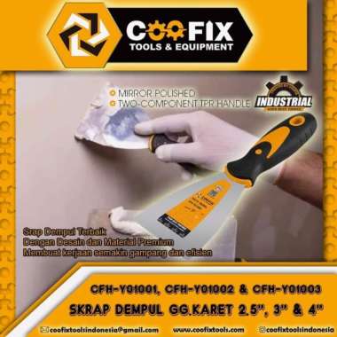 Skrap Dempul Gagang Karet 4 inchi COOFIX