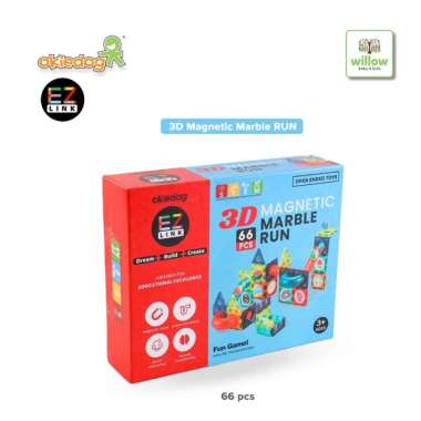 Okiedog Ez Link 3D Magnetic Marble Run Mainan Anak 66 pcs