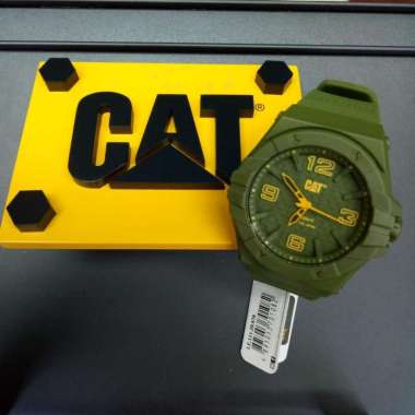 CATERPILAR CAT Jam Tangan Pria Karet Hijau LE.111.28.838 Original