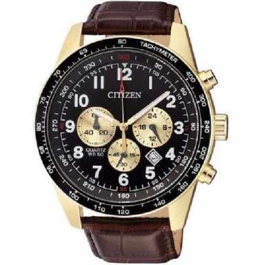 CITIZEN Quartz Jam Tangan Pria Kulit Cokelat AN8162-06E Original