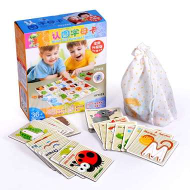 ONE-M273 Mainan Puzzle Kayu BRITISH CARD Anak / Belajar Mainan Huruf dan Angka / Kartu Alphabet Huru