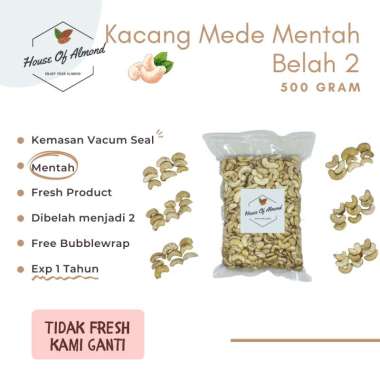 Kacang Mede Mentah 500gr Belah 2