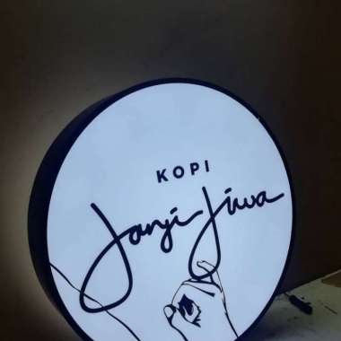 neon box bulat diameter 40cm neon box bulat 40cm (1 sisi)