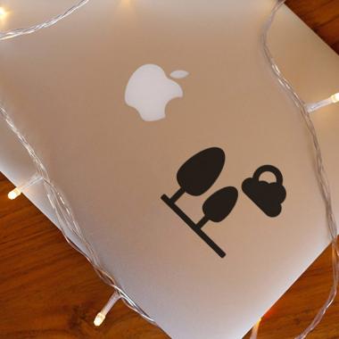 Grapinno Pemandangan Pohon Awan Matahari Decal Sticker Laptop for Apple MacBook [13 Inch] hitam