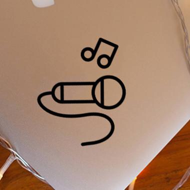 Grapinno Karaoke Decal Sticker Laptop for Apple MacBook [13 Inch] hitam