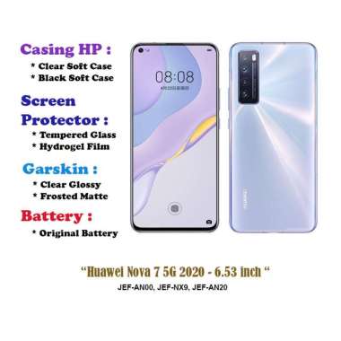Huawei Nova 7 5G 2020 - 6.53 inch - Case - Screen Protector - Battery - Dll Black Soft Case