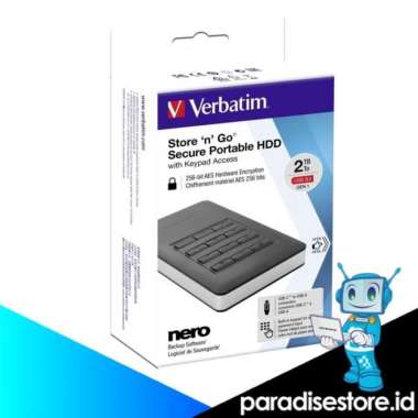Verbatim - HDD 2TB Store 'n' Go Secure with Keypad access