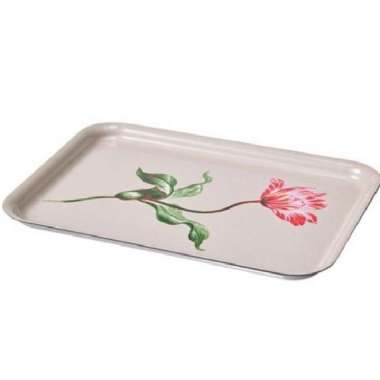 Nampan Penyaji Hidangan Melamin Motif Bunga 20x28cm_Original