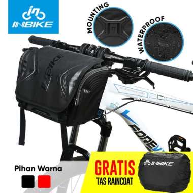Tas Sepeda Lipat MTB Inbike Handlebar Bag Tas Multifungsi Waterproof Merah warna