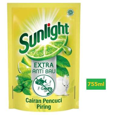 Promo Harga Sunlight Pencuci Piring Anti Bau With Daun Mint 755 ml - Blibli