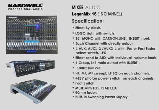 Mixer Audio HARDWELL LegendMix16 LegendMix 16 Legend Mix 16 ORIGINAL !