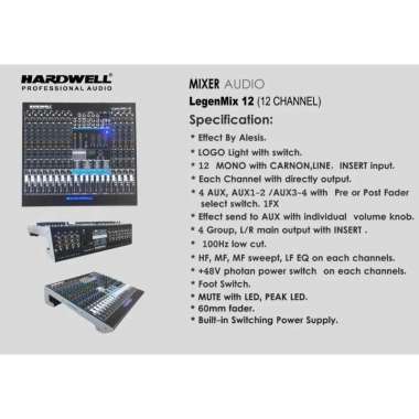 Hardwell LEGENDMIX12 Hardwell LEGENDMIX 12 Mixer 12 Channel ORIGINAL