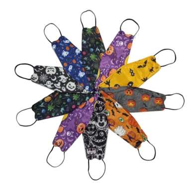 Masker Careion Kf94 Dewasa Anak BATIK Bunga Kupu Halloween Glitter HALLOWEEN
