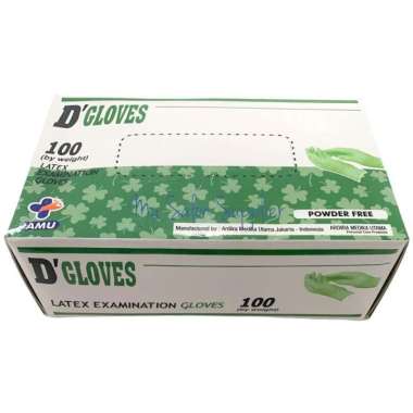 Sarung Tangan LATEX Examination Gloves Powder Free isi 100 L