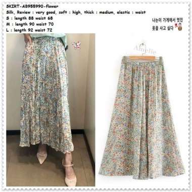 AB955990 Rok Panjang Maxi Long Skirt Wanita Korea Import Bunga Vintage