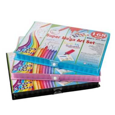 FG Crayon Set 168pcs / Krayon Mewarnai Anak 168pcs / Pensil Warna Set 168pcs CRAYON 168 BIRU