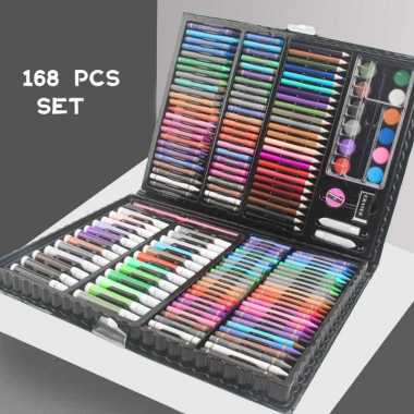 FG Crayon Set 168pcs / Krayon Mewarnai Anak 168pcs / Pensil Warna Set 168pcs CRAYON 168 HITAM