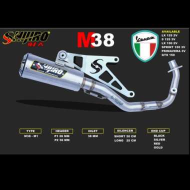 Knalpot Vespa Matic 150 Type M38-M1 Shijiro Racing
