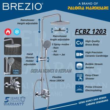 BREZIO FCBZ 1203 SHOWER TIANG COLUMN SET KERAN KRAN PANAS DINGIN MANDI