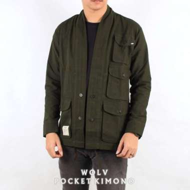 Kimono Outer Pocket Pria / Kimono Jepang / Kimono Pocket/ Jaket Kimono Army M
