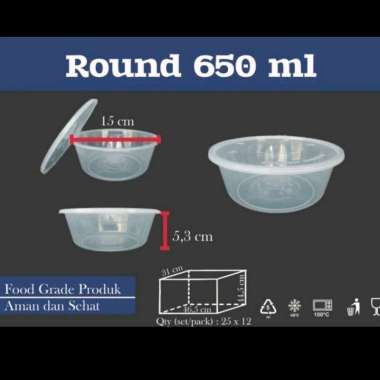 THINWALL BULAT " DM " QTY. 150 SET/DUS SIZE 650 ML TRANSPARAN - 650 ML