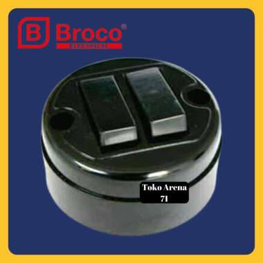 Saklar BROCO / Saklar DOUBLE / Saklar SERI BROCO / Saklar DOUBLE SERI BROCO Tempel Outbow Hitam - 63