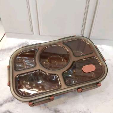 TEMPAT MAKAN BENTO 5 SEKAT//LUNCH BOX maroon