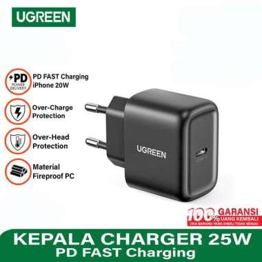 Ugreen Charger USB Type C PD 25W Super Fast Charging Adaptor Mini Hitam