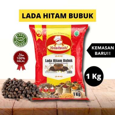 Lada Hitam Bubuk 1 Kg Yutakachi / Premium Merica Hitam Bubuk / Blackpepper Powder / Bumbu Rempah Mur