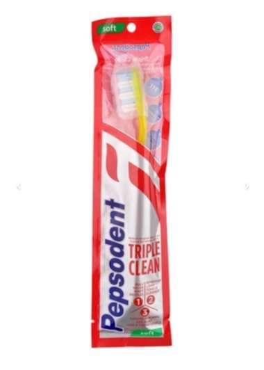 SIKAT GIGI PEPSODENT TRIPLE CLEAN SOFT + TUTUP BULU HALUS LEMBUT